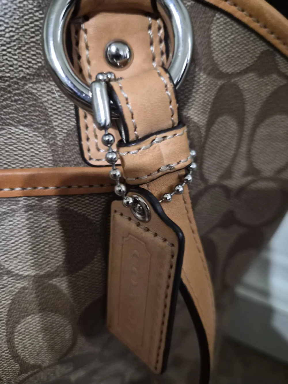 Coach Signature Canvas Tote in Tan and Brown